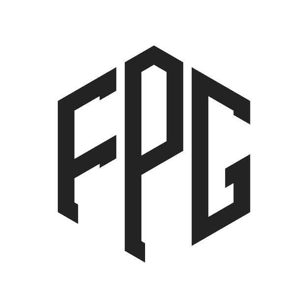 Diseño del logotipo FPG Letra inicial FPG Monograma Logotipo con forma de hexágono