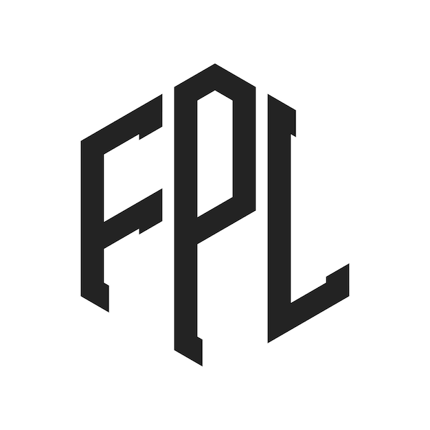 Diseño del logotipo FPL Letra inicial FPL Monograma Logotipo con forma de hexágono
