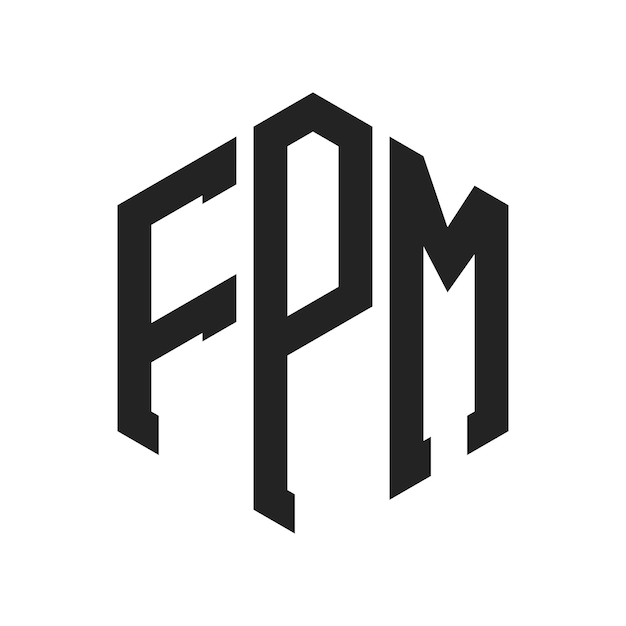 Diseño del logotipo de FPM Letra inicial FPM Monograma Logotipo con forma de hexágono