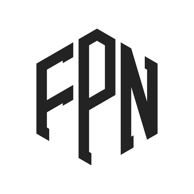 Diseño del logotipo de FPN Letra inicial FPN Monograma Logotipo con forma de hexágono