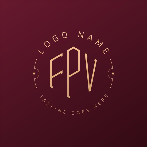 Diseño de logotipo de FPV de lujo Letra elegante FPV Monograma Logotipo minimalista Poligono plantilla de diseño de logotipo FPV