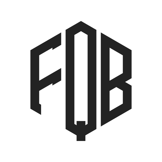 Diseño del logotipo FQB Letra inicial FQB Monograma Logotipo con forma de hexágono