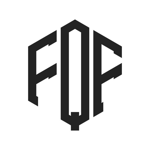 Diseño del logotipo FQF Letra inicial FQF Monograma Logotipo con forma de hexágono