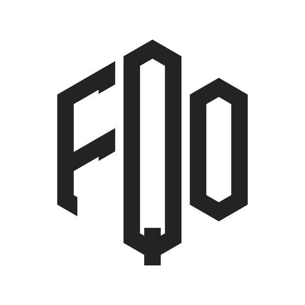 Diseño del logotipo FQO Letra inicial FQO Monograma Logotipo con forma de hexágono