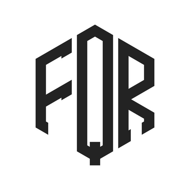 Diseño del logotipo FQR Letra inicial FQR Monograma Logotipo con forma de hexágono