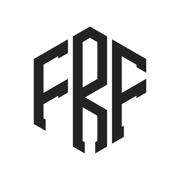 Diseño del logotipo de FRF Letra inicial FRF Monograma Logotipo con forma de hexágono