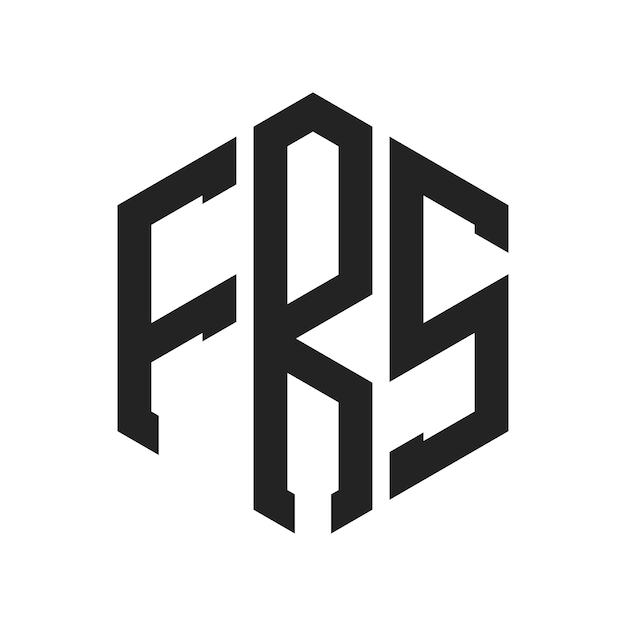 Diseño del logotipo FRS Letra inicial FRS Monograma Logotipo con forma de hexágono