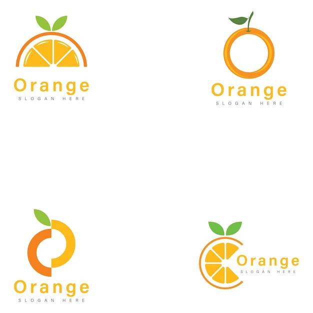 diseño de logotipo de fruta naranja diseño de ilustración de icono vectorial