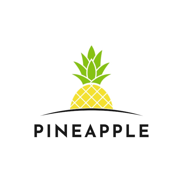 Diseño de logotipo de fruta de piña creativo.