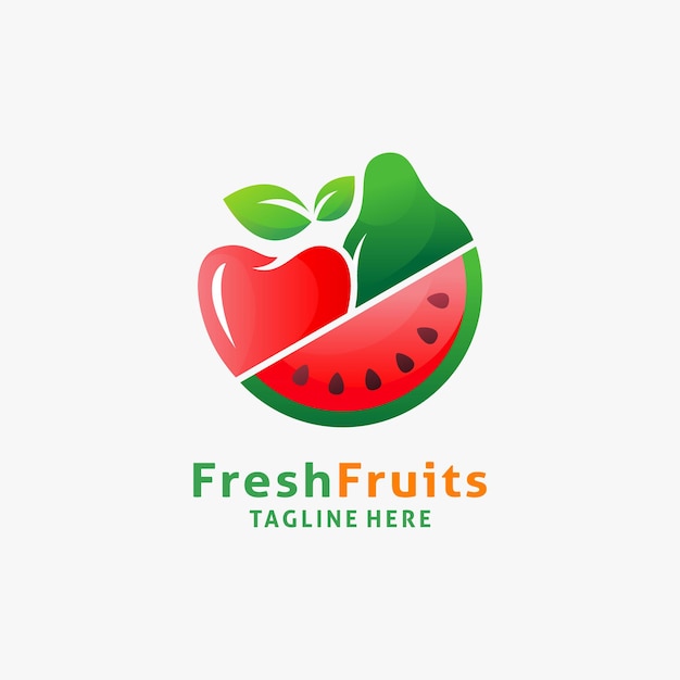 Vector diseño de logotipo de frutas frescas.