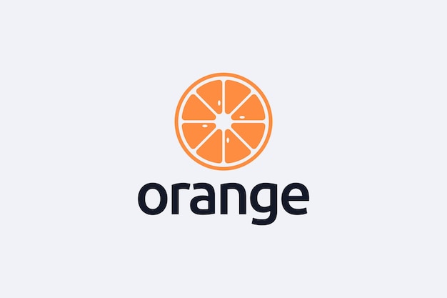 Diseño de logotipo de frutas de naranja simple vector premium