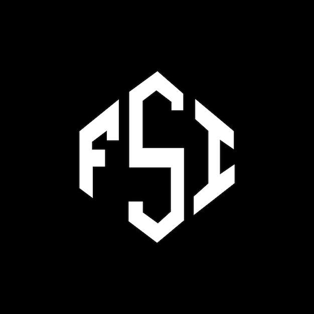 Diseño del logotipo de la FSI con letras en forma de polígono FSI diseño del logotipo en forma de póligono y cubo FSI modelo de logotipo vectorial hexágono FSI colores blanco y negro FSI monograma negocio y logotipo inmobiliario