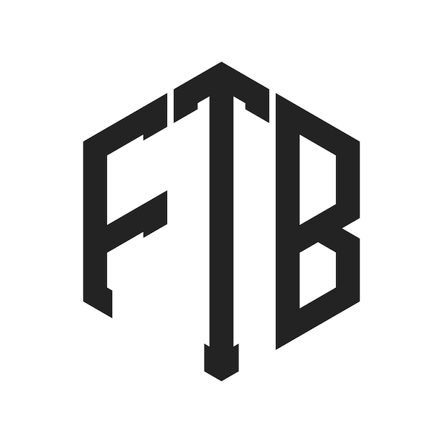 Diseño del logotipo de FTB Letra inicial FTB Monograma Logotipo con forma de hexágono