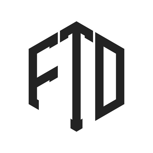 Diseño del logotipo FTD Letra inicial FTD Monograma Logotipo con forma de hexágono