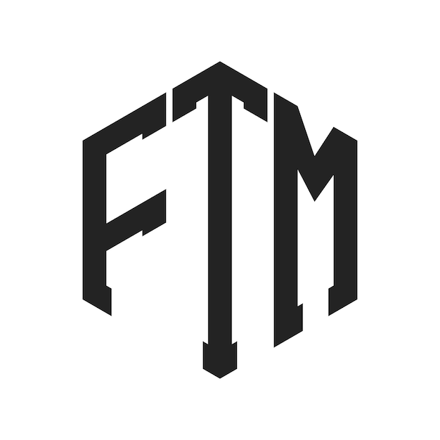 Diseño del logotipo de FTM Letra inicial FTM Monograma Logotipo con forma de hexágono