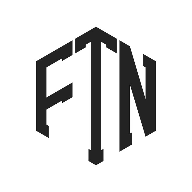 Diseño del logotipo de FTN Letra inicial FTN Monograma Logotipo con forma de hexágono