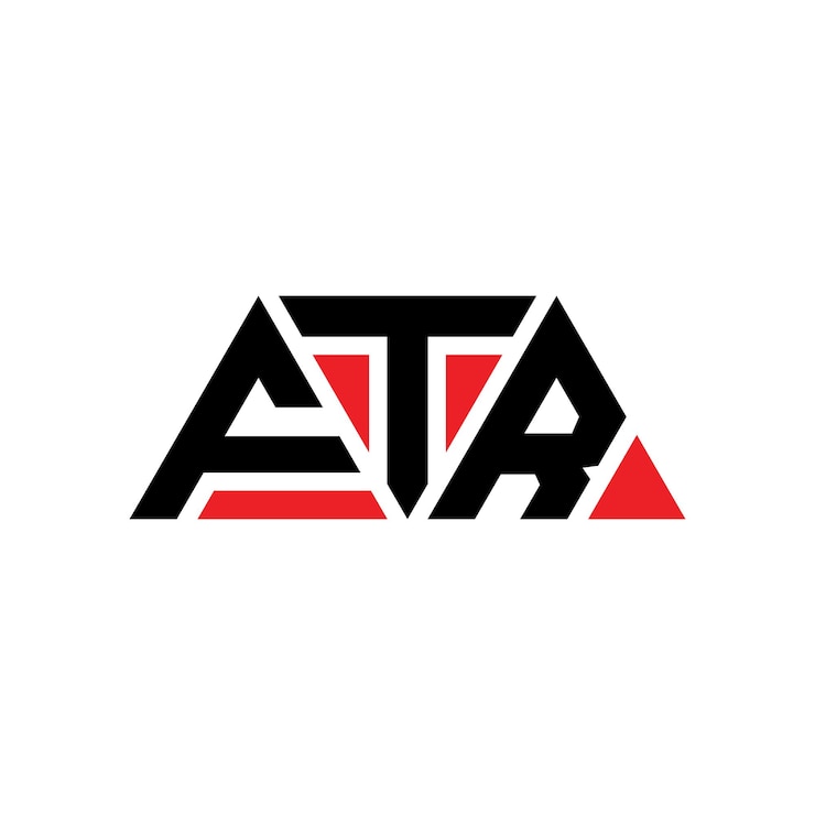 Vector diseño de logotipo de ftr triángulo de letras con forma de triángulo ftr diseño de logotipo triángulo monograma ftr modelo de logotipo vectorial triángulo con color rojo ftr logotipo triangular sencillo elegante y lujoso logotipo ftr
