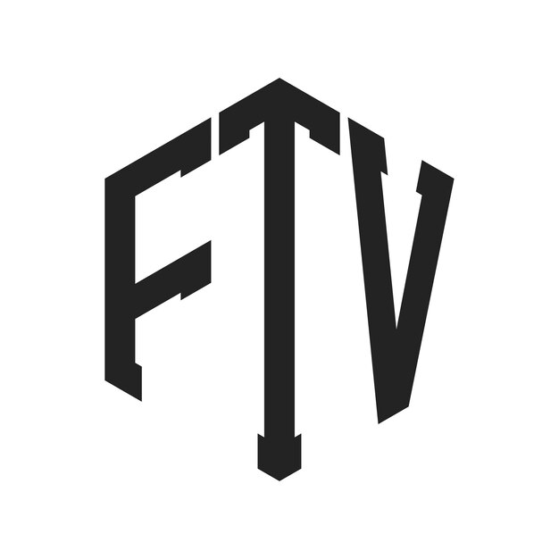 Diseño del logotipo de FTV Letra inicial FTV Monograma Logotipo con forma de hexágono