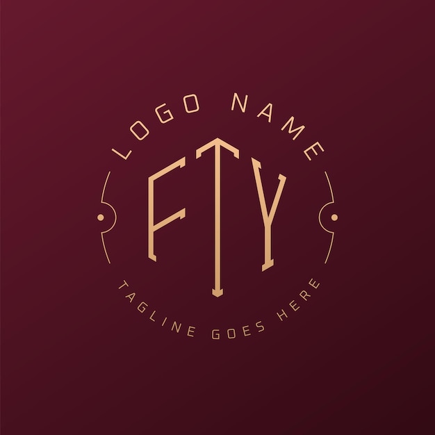 Diseño de logotipo de FTY de lujo Letra elegante FTY Monograma Logotipo minimalista Poligono plantilla de diseño de logotipo FTY