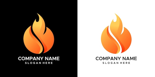 Diseño de logotipo de fuego ardiente.