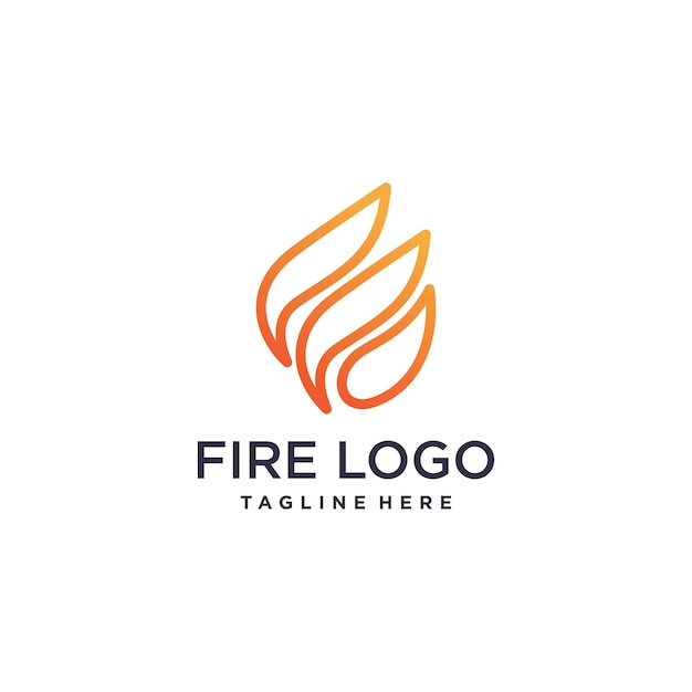 Diseño de logotipo de fuego con concepto abstracto creativo Vector Premium