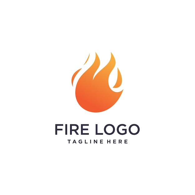 Diseño de logotipo de fuego con concepto abstracto creativo Vector Premium