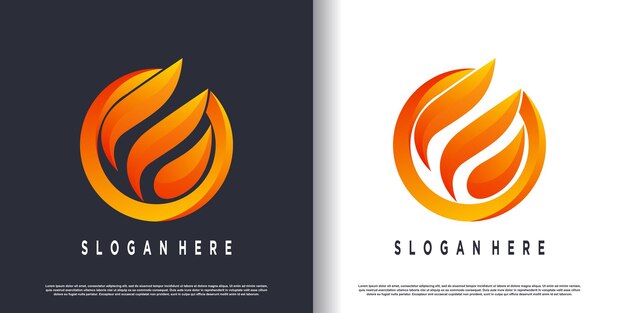 Diseño de logotipo de fuego con concepto abstracto creativo Vector Premium