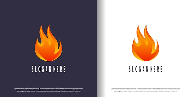 Diseño de logotipo de fuego con concepto abstracto creativo Vector Premium