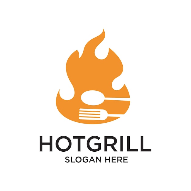 Diseño del logotipo de fuego concepto simple Premium Vector