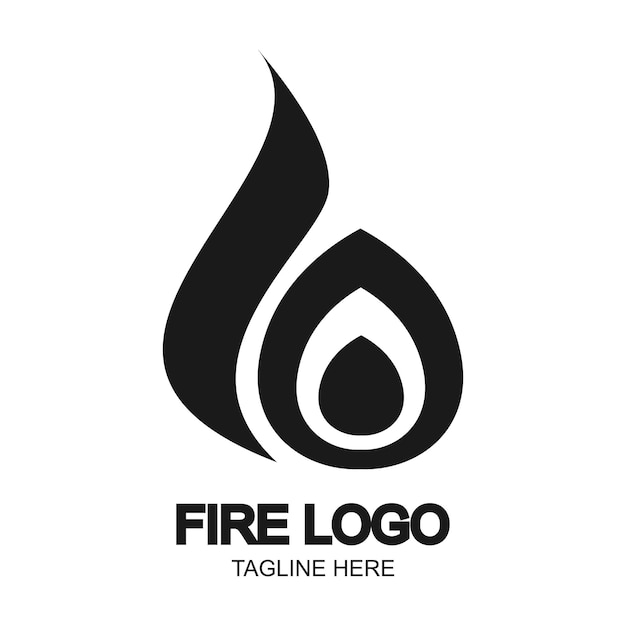 Diseño del logotipo de fuego concepto simple Premium Vector