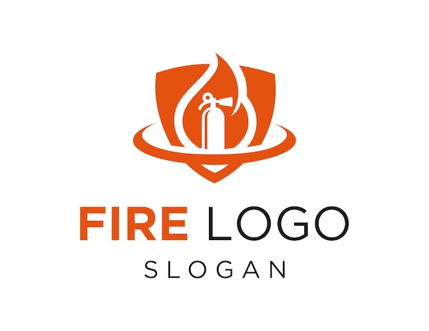 Vector diseño del logotipo de fuego creado utilizando la aplicación corel draw 2018 con un fondo blanco