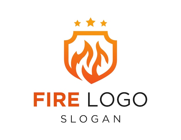 Vector diseño del logotipo de fuego creado utilizando la aplicación corel draw 2018 con un fondo blanco