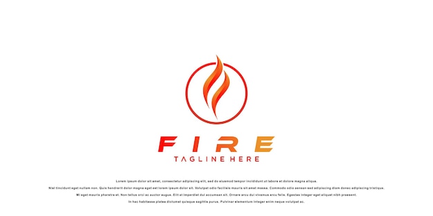 Diseño de logotipo de fuego creativo y simple con concepto moderno vector premium de fuego azul