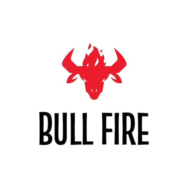 Diseño de logotipo de fuego de toro creativo