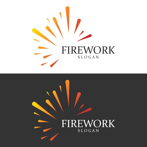 Diseño de logotipo de fuegos artificiales Fuegos artificiales Icono de llama en la celebración de la fiesta