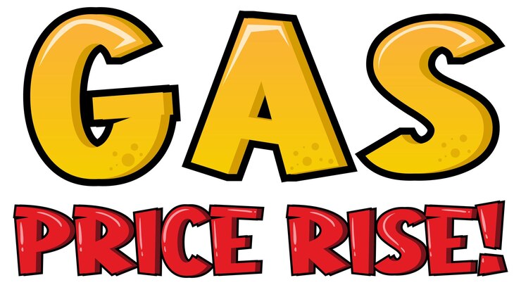 Vector diseño de logotipo de fuente de aumento de precio de gas