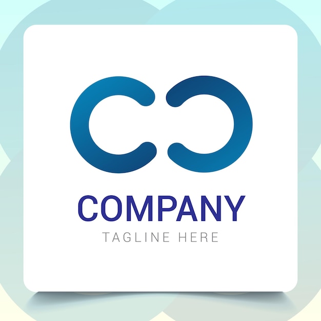Diseño de logotipo de fuente C mínimo con colores degradados.