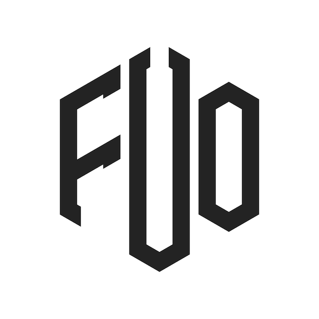 Diseño del logotipo de FUO Letra inicial FUO Monograma Logotipo con forma de hexágono