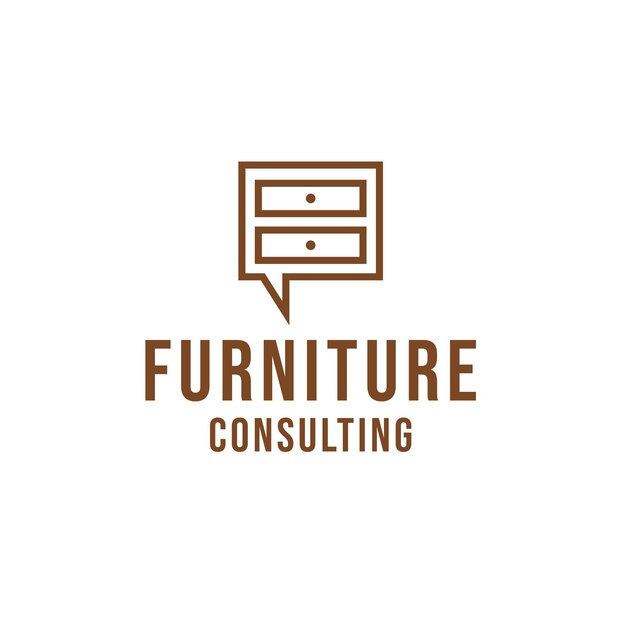 Diseño de logotipo de Furniture Consulting Concepto Ilustración vectorial
