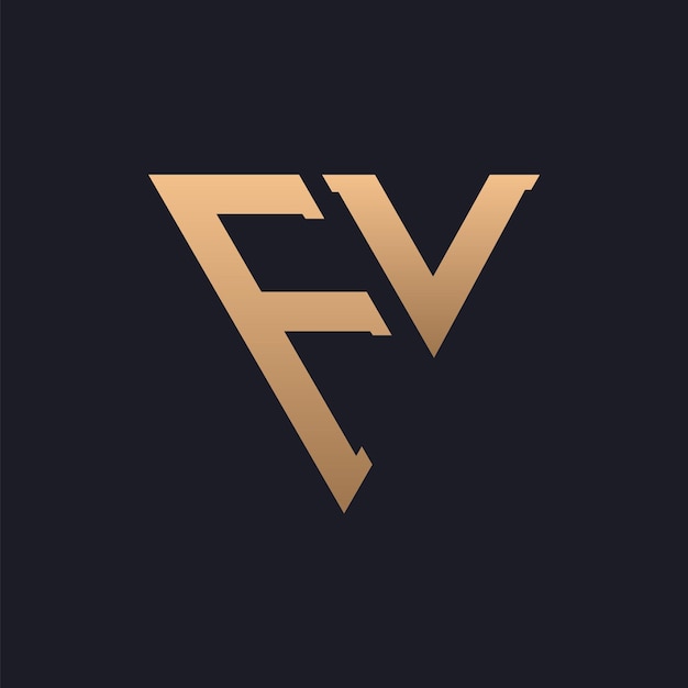 Diseño de logotipo FV Moderno Minimal Elegante y lujoso Logotipo FV Elegante Triángulo Monograma Letra Diseño de Logotipo F V para la identidad empresarial corporativa de la marca