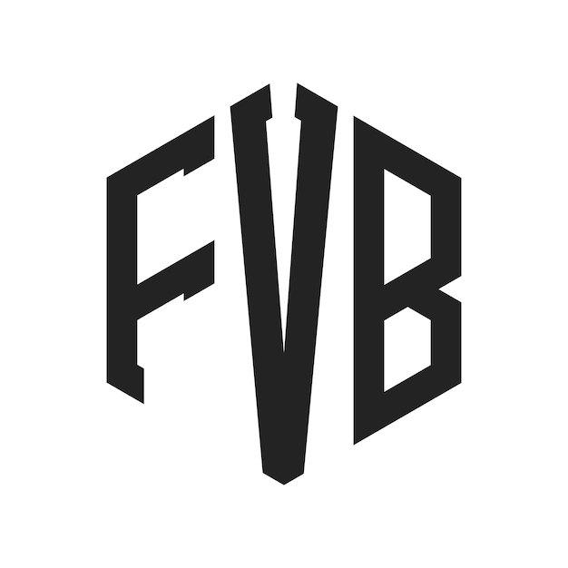 Diseño del logotipo de FVB Letra inicial FVB Monograma Logotipo con forma de hexágono