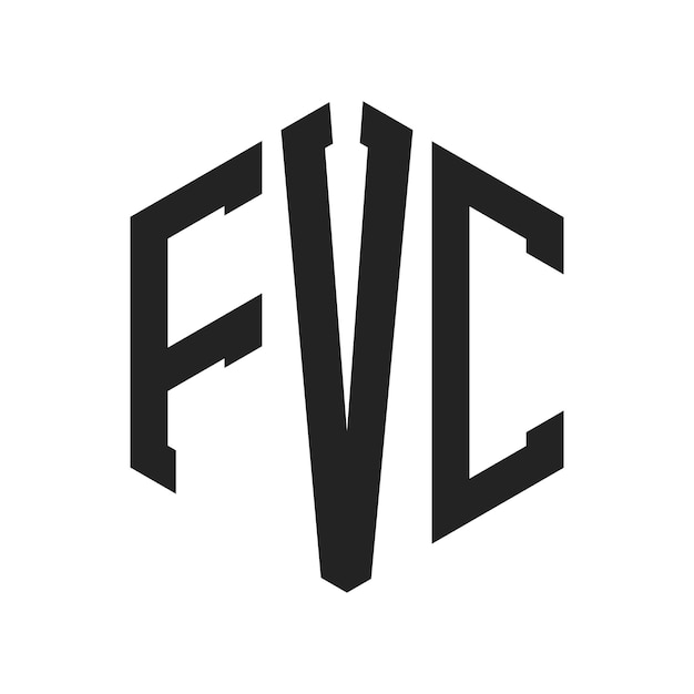 Diseño del logotipo de FVC Letra inicial FVC Monograma Logotipo con forma de hexágono