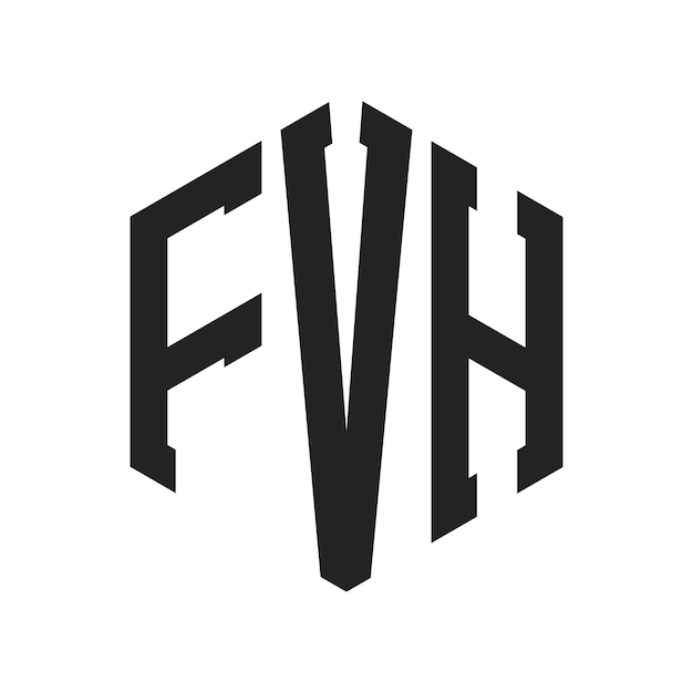 Diseño del logotipo de FVH Letra inicial FVH Monograma Logotipo con forma de hexágono