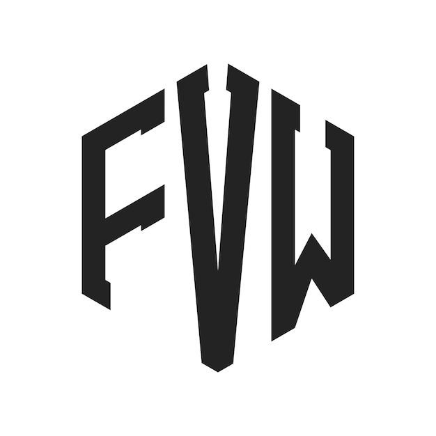 Diseño del logotipo de FVW Letra inicial FVW Monograma Logotipo con forma de hexágono
