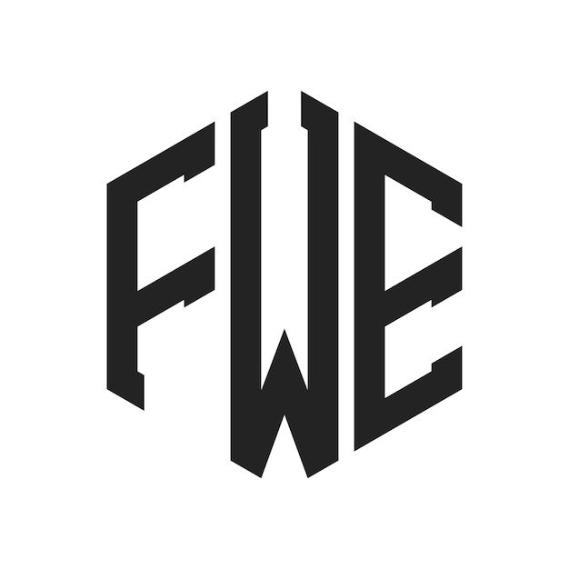Diseño del logotipo FWE Letra inicial FWE Monograma Logotipo con forma de hexágono