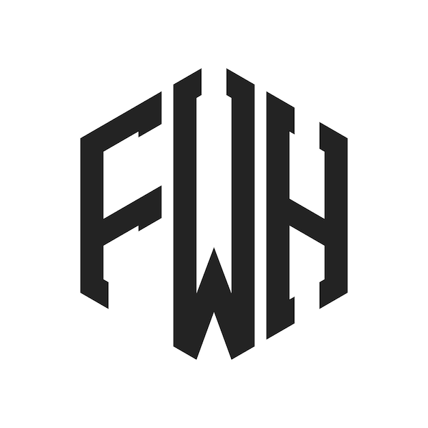 Diseño del logotipo de FWH Letra inicial FWH Monograma Logotipo con forma de hexágono