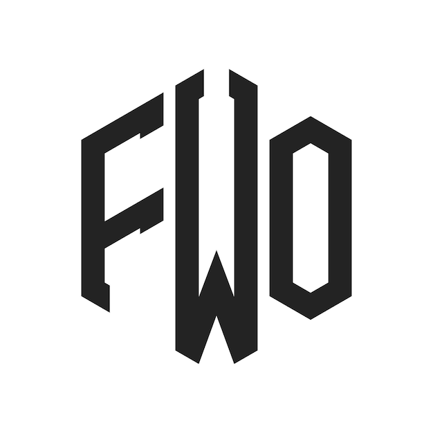Diseño del logotipo FWO Letra inicial FWO Monograma Logotipo con forma de hexágono