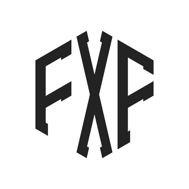 Diseño del logotipo de FXF Letra inicial Monograma de FXF Logotipo con forma de hexágono
