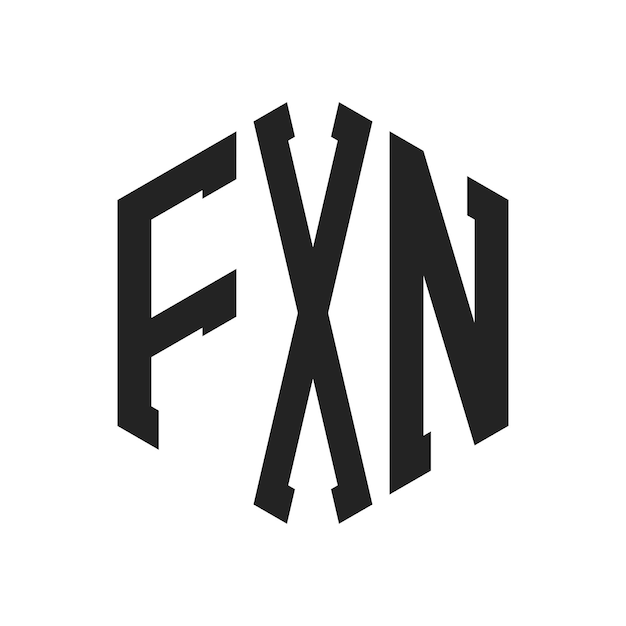 Diseño del logotipo de FXN Letra inicial Monograma de FXN Logotipo con forma de hexágono