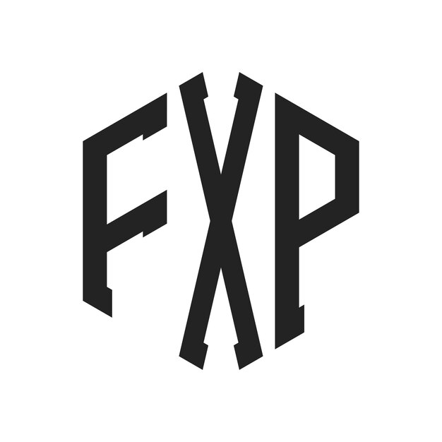 Diseño del logotipo de FXP Letra inicial Monograma de FXP Logotipo con forma de hexágono
